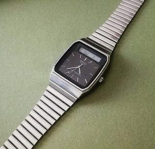 vintage seiko h357 - 5000 analog digital display quartz japan watch steel 1980 2