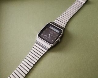 vintage seiko h357 - 5000 analog digital display quartz japan watch steel 1980 6