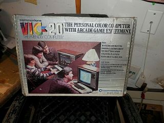 Commodore Vic 20 Color Personal Computer Manuals Papers Power & Tv Cords & Box