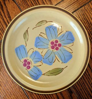 Vintage Hearthside Handpainted Stoneware - Rose Of Sharon Plate 10.  5 " (set Of 6)
