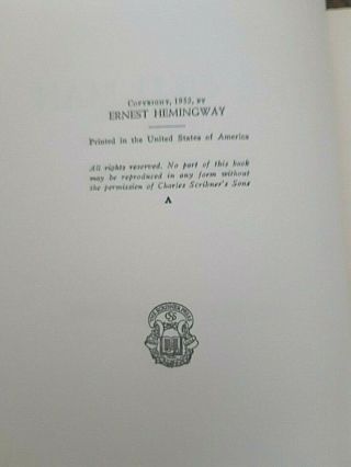 THE OLD MAN AND THE SEA - ERNEST HEMINGWAY - 1ST PRINTING WITH ' A ' AND SEAL 2