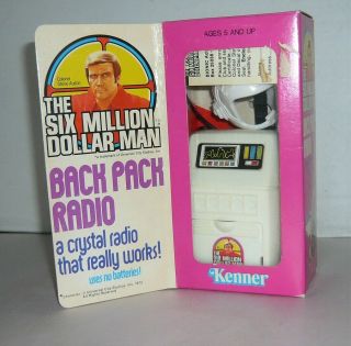 Vintage 1975 Kenner The Six Million Dollar Man Back Pack Radio W/box