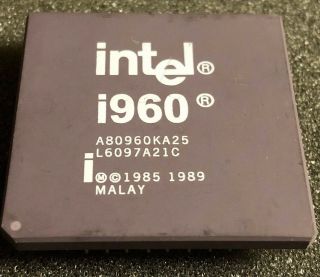 Vintage Cpu Intel I960 A80960ka25 (white Print) Gold Cover