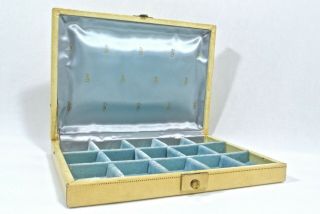 Vintage Mele Jewelry Box Ivory Light Blue
