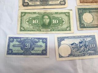 VINTAGE CHINESE CURRENCY THE CENTRAL BANK OF CHINA YUAN,  DOLLARS,  CENTS VARIETY 4