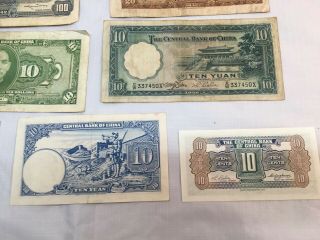 VINTAGE CHINESE CURRENCY THE CENTRAL BANK OF CHINA YUAN,  DOLLARS,  CENTS VARIETY 5