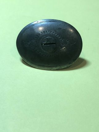 Vintage Engraved German Steel Grip Cap W/ Engraved Screw