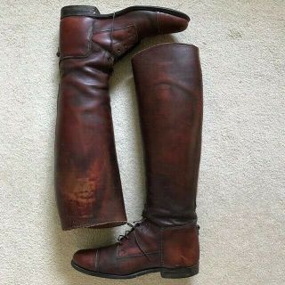 Vtg.  Ladies English Riding Boots.  Dehner Field Boots.  Brown Leather 2