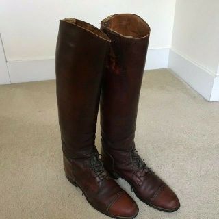 Vtg.  Ladies English Riding Boots.  Dehner Field Boots.  Brown Leather 3