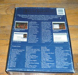 William Shakespeare: the Complete on CD - ROM for Windows 3.  1 2