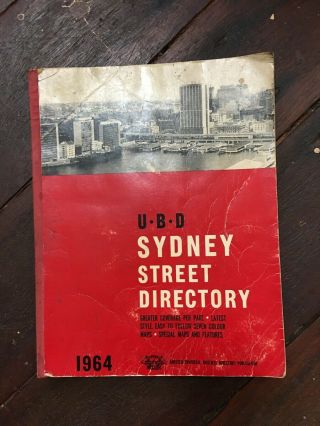 Vintage 1964 Ubd Sydney Street Directory