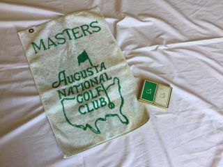 Vintage Masters Augusta National Golf Club Towel And Playing Cards