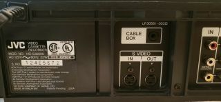 JVC HR - S3600U VCR Plus VHS Recorder ET Mode Video Calibration w/remote. 2