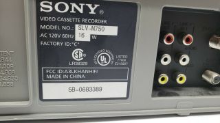 Sony VCR VHS Video Cassette Player Recorder Hi - Fi SLV - N750 Remote RMT V402A 6