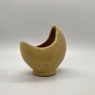 Vintage Small Yellow Crescent Moon Planter Pottery