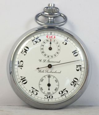 Vintage C.  L.  Guinand Mechanical Swiss Stopwatch Chronograph Timer