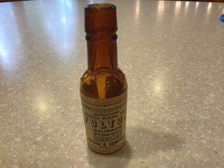 Vintage Small Bottle Fulton Bourbon Straight Whiskey Myers & Co.