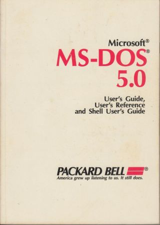 Microsoft Ms - Dos 5.  0 Users Guide,  Packard Bell Book