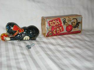 Vintage Marx Wind Up Roll Over Cat 1940s (with Box & Key)