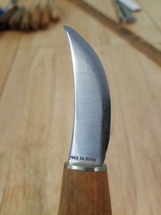 Vintage JAPAN Japanese Whittling Chip Wood Carving Knife Long Sweep Blade 6