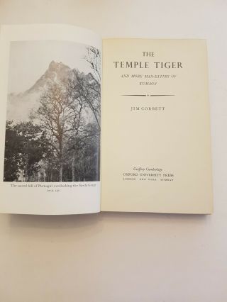JIM CORBETT: THE TEMPLE TIGER AND MORE MAN - EATERS OF KUMAON,  1954,  2nd,  DUSTJACKET 4