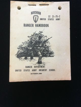 United States Army Vintage October 1980 Ranger Handbook Collectable