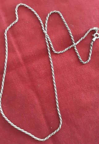 Vintage Sterling Silver 925 Italy Necklace Rope Chain - 20 " Long