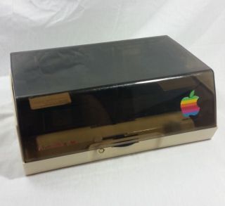 Vintage Flip N File Floppy Disk Storage Case Organizer Box With Apple Sticker