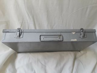 Vintage Brumberger Grey metal 35mm storage box organizer w/slides 6