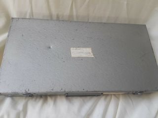 Vintage Brumberger Grey metal 35mm storage box organizer w/slides 7