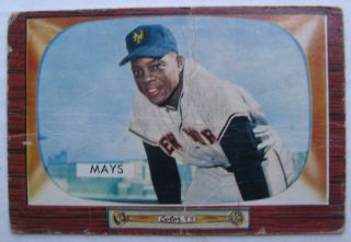 Vintage 1955 Bowman Baseball Card - 184 Willie Mays,  Hof