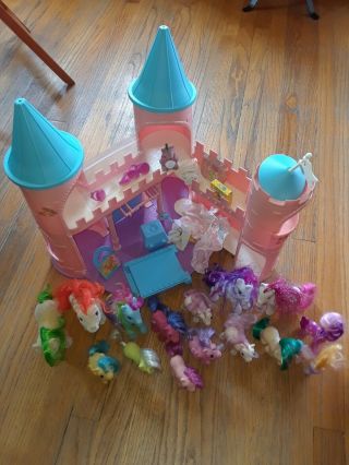 My Little Ponies With Castle Hasbro Vintage