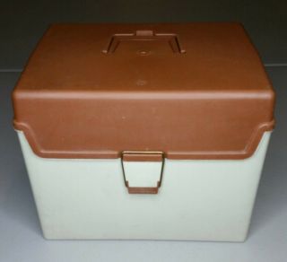 1972 Vintage Sterling Plastics Plastic File Box Jumbo Multi File 294 Brown Tan