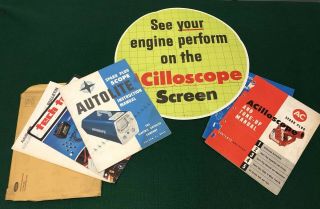 Vintage Ford Autolite And Ac Spark Plug Scope Literature Poster Instructions