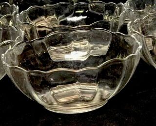 Vintage Set of 6 ARCOROC FRANCE Glass Flower Petal Scalloped Rim Dessert Bowls 2