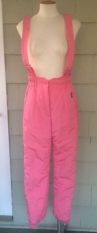 Vtg 80s Skyr Pink Ski Snow Pants Suit - Small