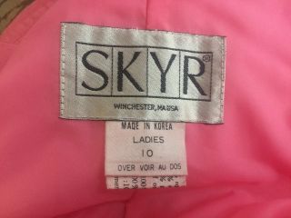 Vtg 80s SKYR pink ski snow pants suit - small 8