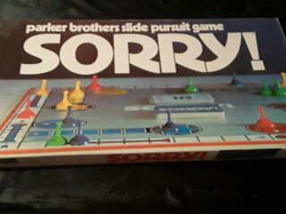 Vintage (1972) Sorry Board Game Parker Brothers Complete