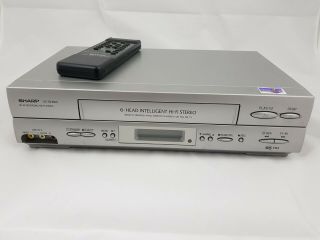 Sharp Vc - Gh600 Video Cassette Recorder Ntsc Playback Vhs Pal With Remote 6 Heads