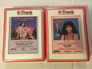 Vtg 8 Track Tapes Donna Summer Bad Girls & Radio Greatest Hits Vol I & Ii