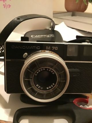 Canon Canomatic M70 Vintage Rangefinder 35mm Film Camera W Case