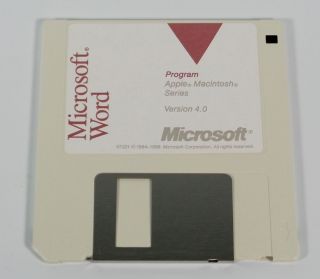 Vintage Microsoft Word 4.  0 for Apple Macintosh Floppy Disk (circa 1984 - 1988) 3