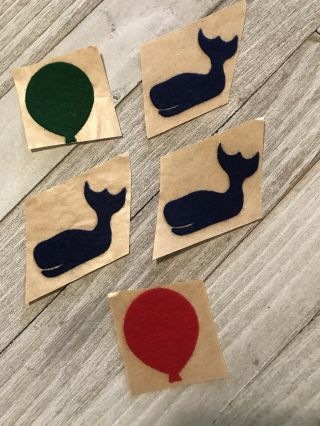 5 Vintage 80s ? Various Colors & Animal Felt Fuzzy Stickers (unsure Of Maker)