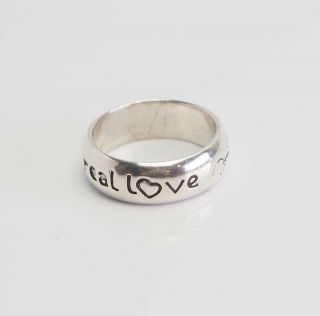 Vintage Sterling Silver Real Love Band Ring Size 9 John Lennon The Beatles