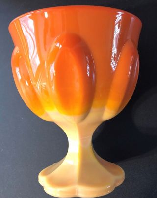 Vintage Orange Slag Glass Planter/candy Dish Mid Century Modern L.  E.  Smith?