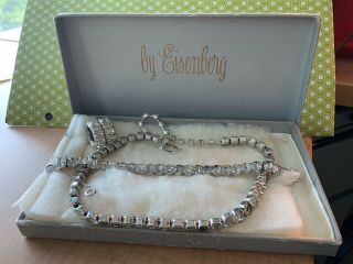 Eisenberg Ice Sparkling Rhinestone Vintage Necklace Earring Bracelet Set