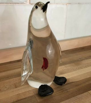 Vintage Murano Italia Glass Penguin With Fish In It’s Belly