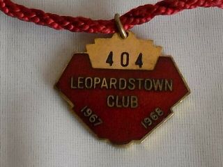 Leopardstown Horse Racing Club Vintage Enamel Badge 1967 - 1968 Member Equestrian.