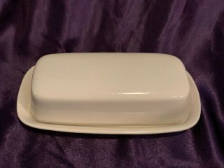 Vintage Corning Ware Ceramic Off White 1/4 Pound Butter Dish