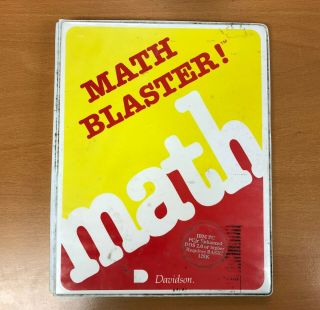 Math Blaster For Ibm Pc,  Pcjr Enhanced,  5.  25 " Floppy,  In Binder.